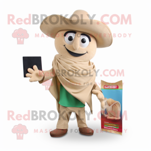 Beige Fajitas mascot costume character dressed with a Culottes and Wallets