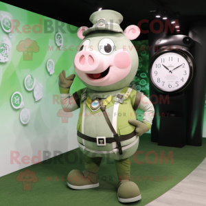 Olive Pig mascotte kostuum...