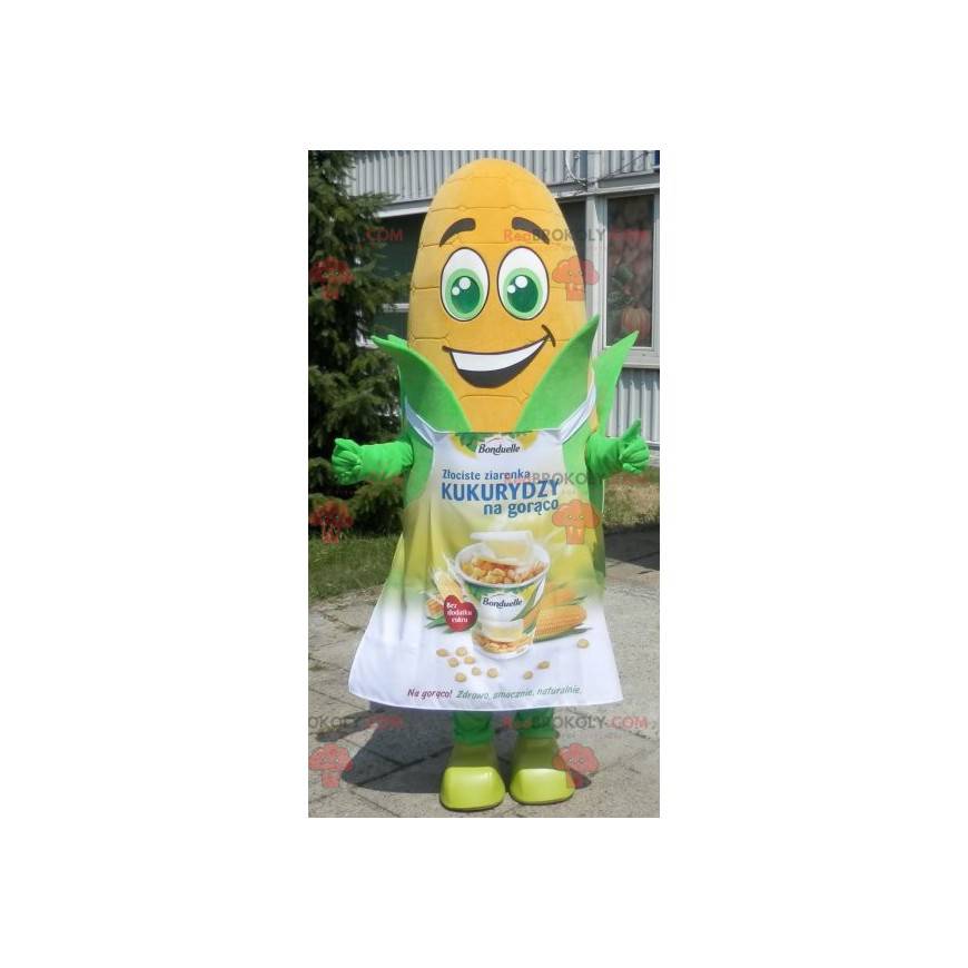 Mascotte d'épi de maïs géant avec un tablier - Redbrokoly.com