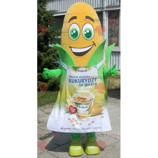 Mascotte d'épi de maïs géant avec un tablier - Redbrokoly.com