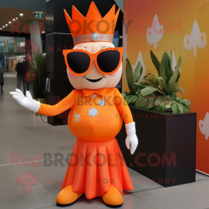 Orange Queen maskot kostym...