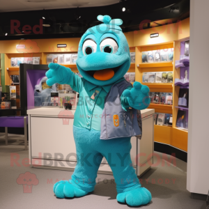 Teal But mascotte kostuum...