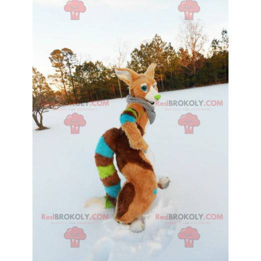 Mascote raposa multicolorida - Redbrokoly.com