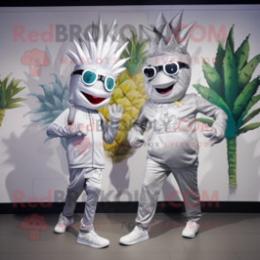 Silver Pineapple mascot costume character dressed with a Joggers and Cummerbunds