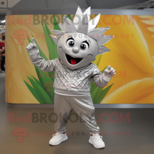 Silver Pineapple mascot costume character dressed with a Joggers and Cummerbunds
