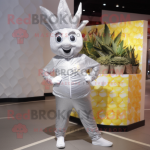 Silver Pineapple mascot costume character dressed with a Joggers and Cummerbunds