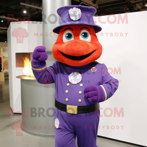 Purple Fire Fighter maskot...