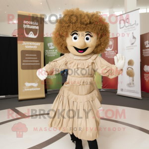 Beige irsk danser maskot...