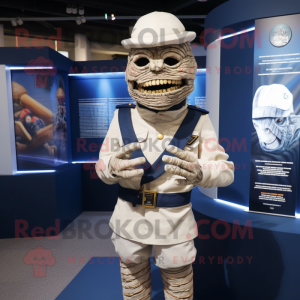 Marinblå Mummy maskot...