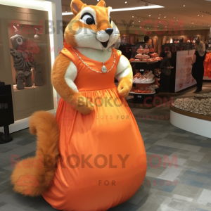 Orange ekorre maskot kostym...