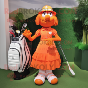 Orange Golf Bag maskot...