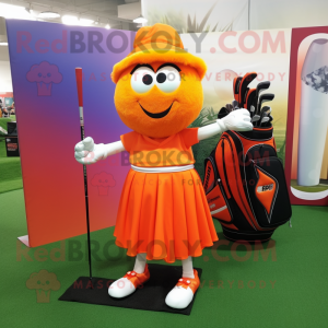 Orange Golf Bag maskot...