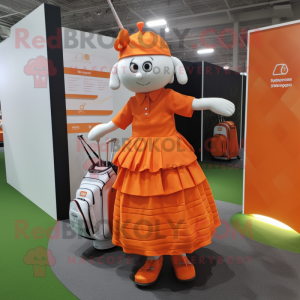 Orange Golf Bag maskot...