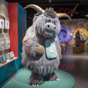 Gray Yak mascotte kostuum...