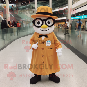 Brun Mandarin maskot kostym...