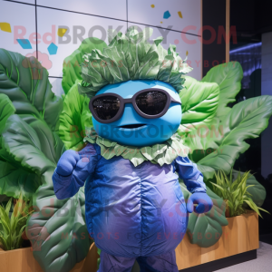 Blue Cabbage Leaf maskot...