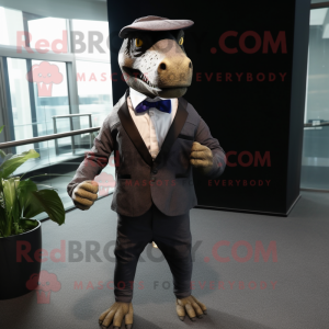 nan Tyrannosaurus mascot costume character dressed with a Suit Jacket and Cummerbunds
