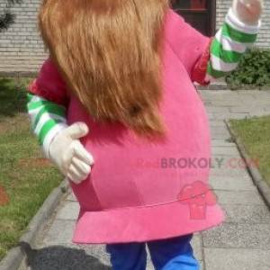 Bearded Viking mascot dressed in pink - Redbrokoly.com