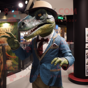 nan Tyrannosaurus mascot costume character dressed with a Suit Jacket and Cummerbunds