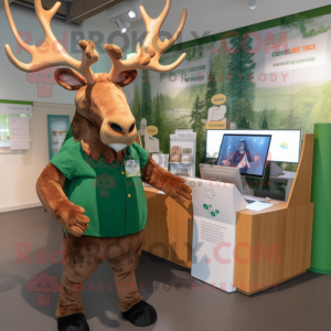 nan Irish Elk mascot costume character dressed with a Midi Dress and Headbands