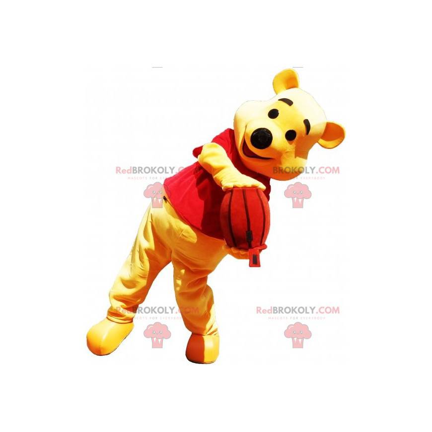 Mascotte de Winnie l'Ourson célèbre ours jaune de dessin animé