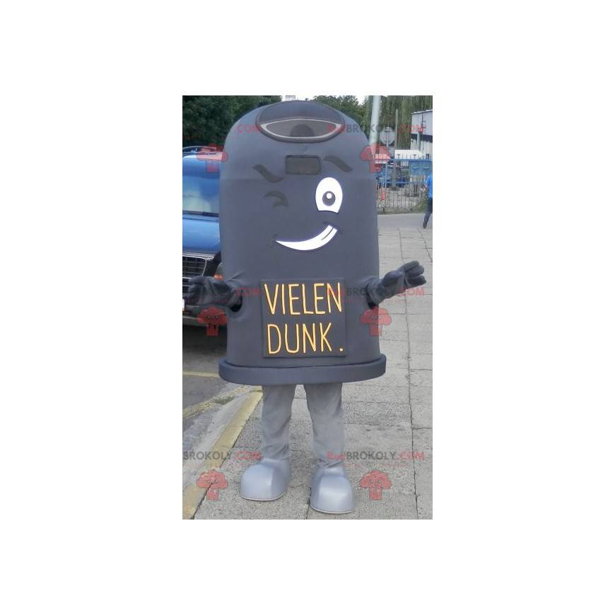 Black trash mascot winking - Redbrokoly.com