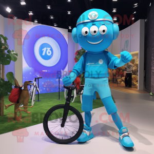 Cyan Unicyclist mascotte...