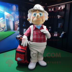 nan Golf Bag mascot costume character dressed with a Oxford Shirt and Wallets