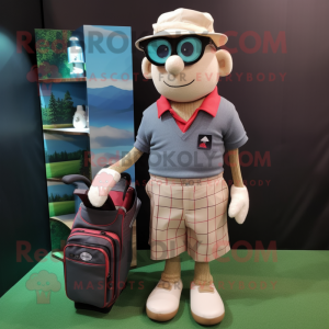 nan Golf Bag mascot costume character dressed with a Oxford Shirt and Wallets
