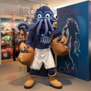 Navy Kraken maskot kostume...