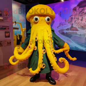 Geel Kraken mascotte...