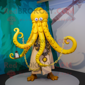 Geel Kraken mascotte...