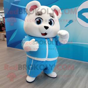 Sky Blue Hamster mascotte...