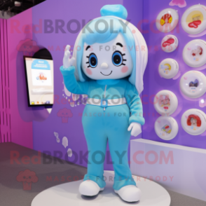 nan Phone mascot costume character dressed with a Jumpsuit and Hairpins