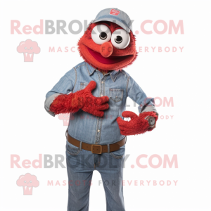 Röd Paella maskot kostym...