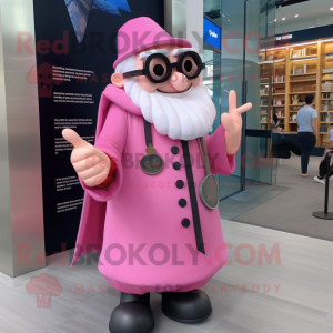 Pink Wizard maskot kostume...