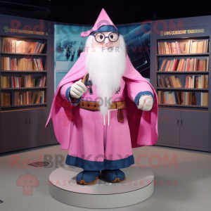 Pink Wizard maskot kostume...
