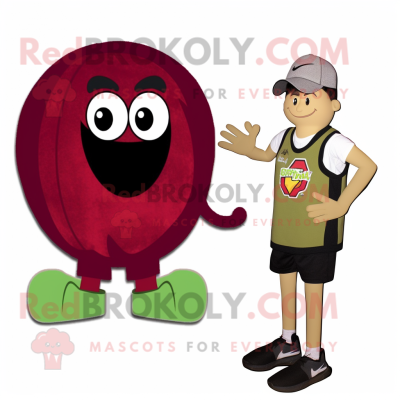 Tan Raspberry mascot costume character dressed with a Tank Top and Watches