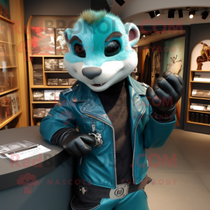 Teal Ferret maskotdräkt...