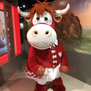 Rød Hereford Cow maskot...