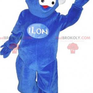 Mascotte della mucca blu e bianca. Costume da mucca -