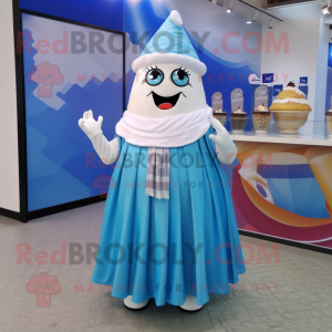Blue Ice Cream Cone maskot...