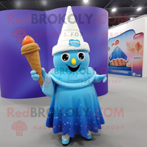 Blue Ice Cream Cone maskot...