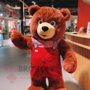 Röd Teddy Bear maskot...