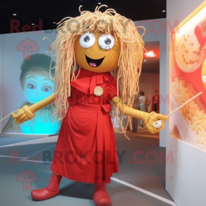 nan Spaghetti mascot costume character dressed with a Playsuit and Clutch bags