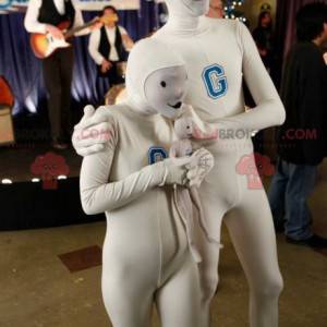 2 monos blancos futuristas para parejas - Redbrokoly.com