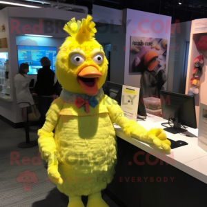 Citrongul kyckling maskot...