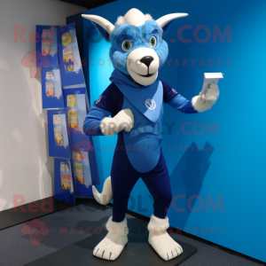 Blue Goat maskot draktfigur...