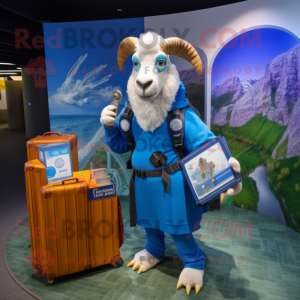 Blue Goat maskot kostym...