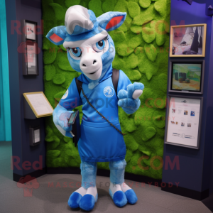Blue Goat maskot draktfigur...